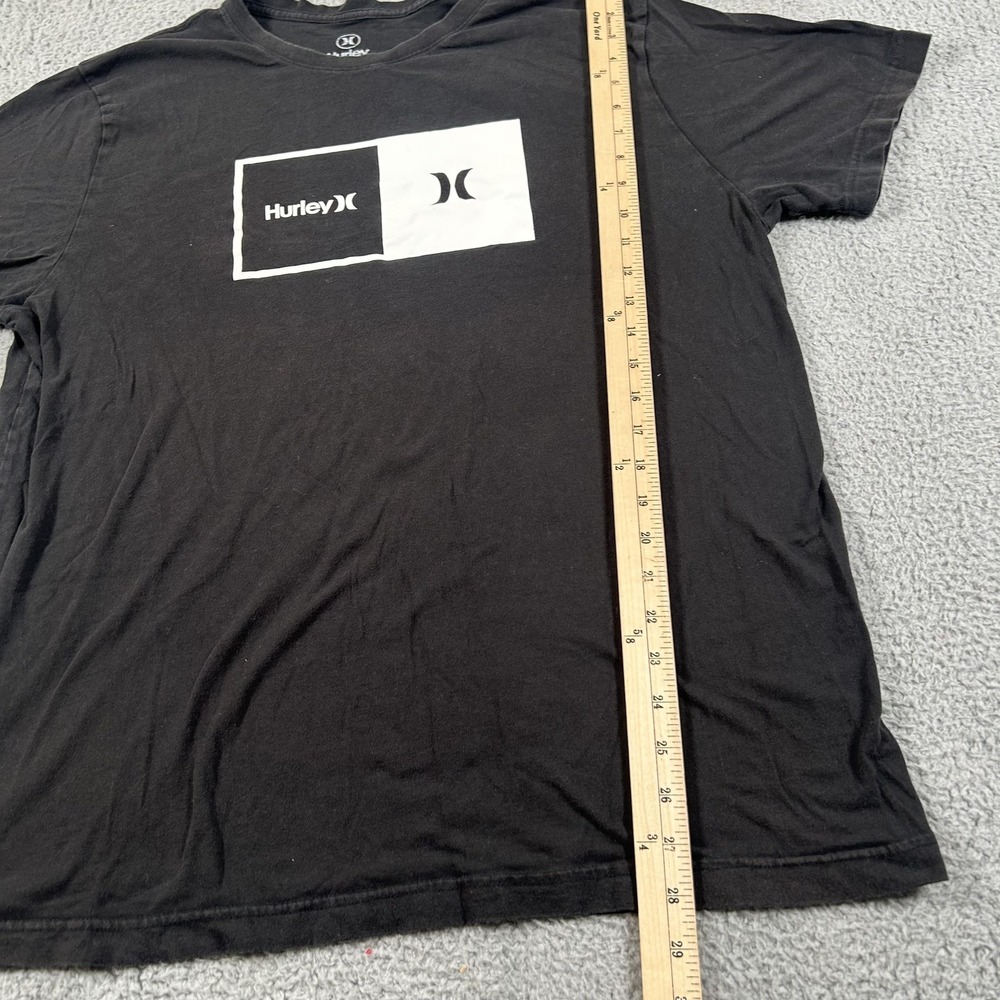 Hurley Shirt Mens Extra Large Black Split Box Logo Graphic Tee Short Sleeve - Picture 10 of 11